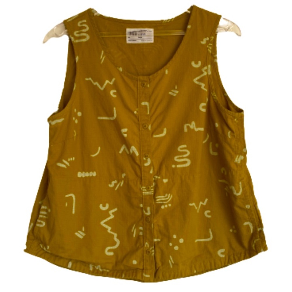 REI Cooperative Mustard Yellow Sleeveless Blouse Size Large NWOT